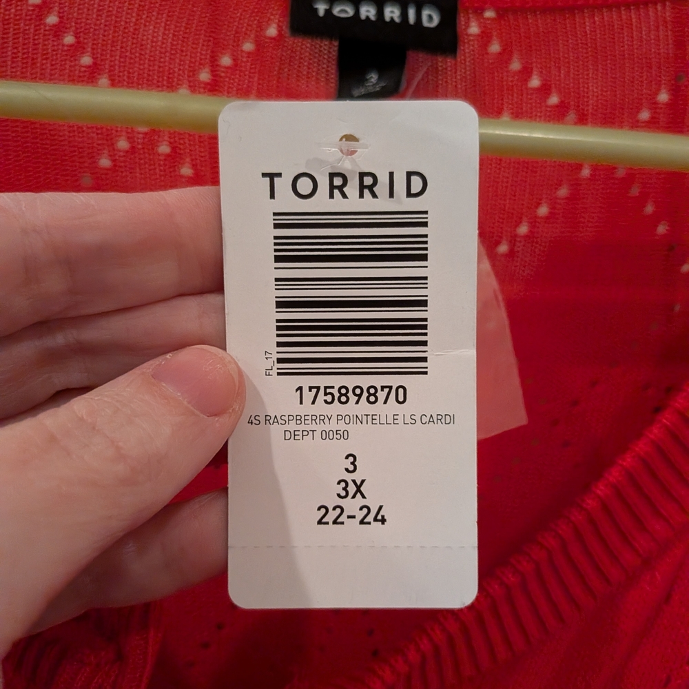 Torrid Raspberry Pink Women's Cardigan - Picture 2 of 2